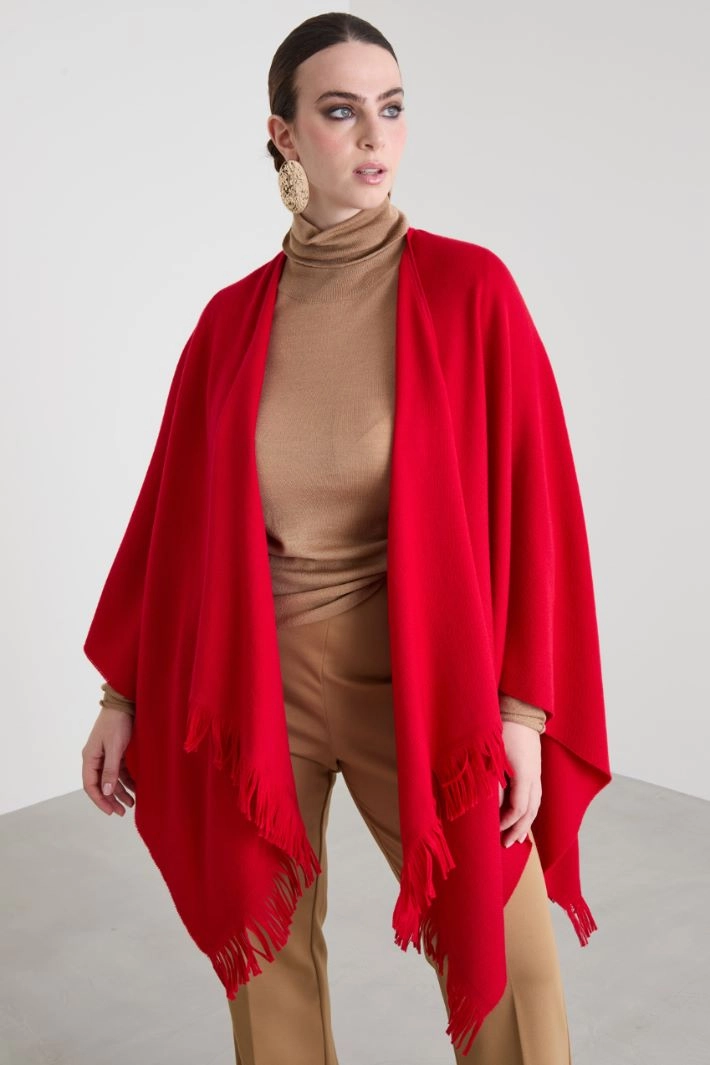 Wool cape - RED