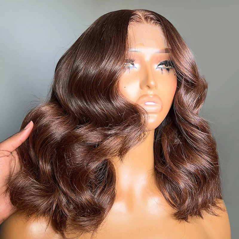 Ophirawig 6x5 invisible knots Glueless Chocolate Brown Wig Loose Body Wave Wig Pre-cut Lace Beginner Friendly