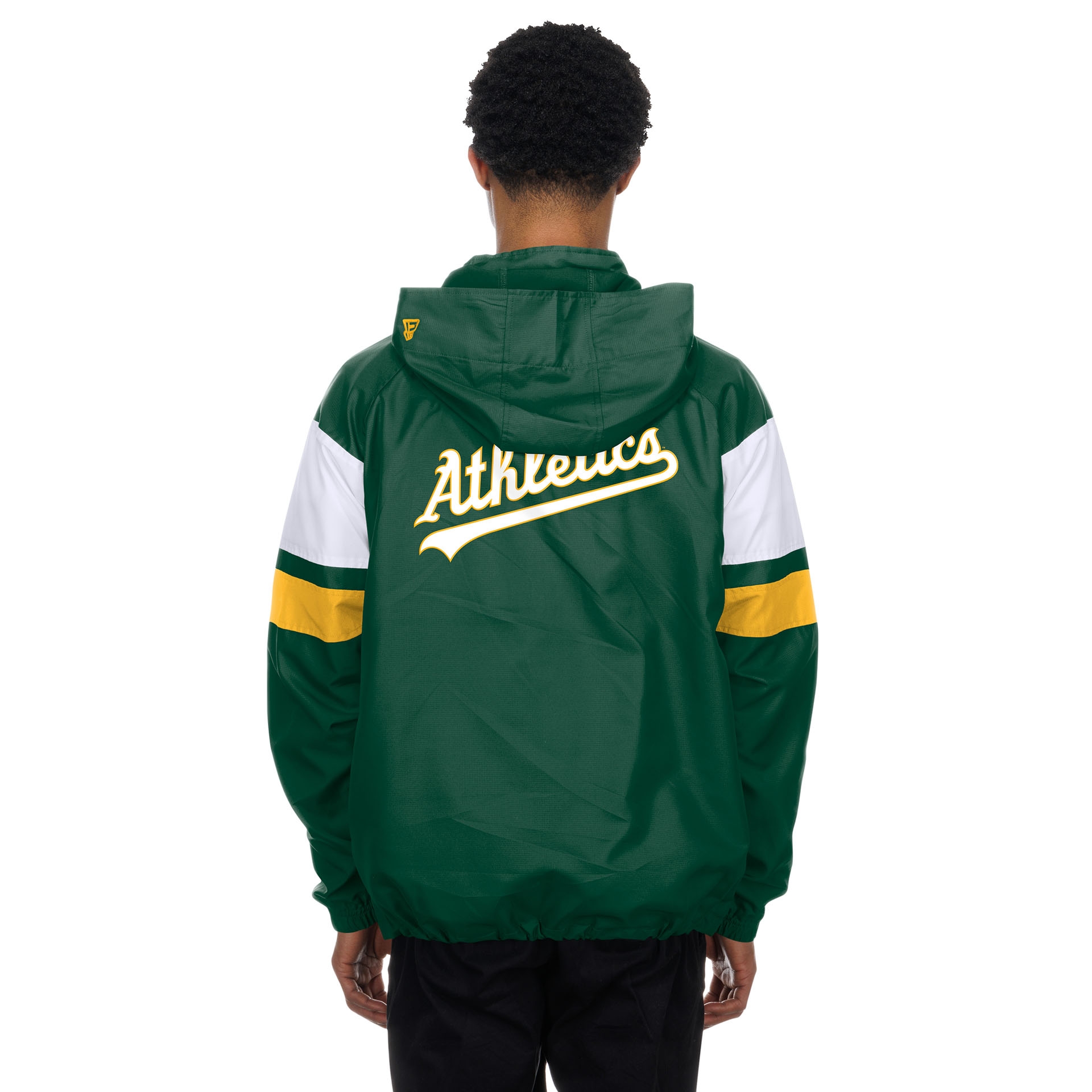 Athletics MLB Quarter Zip Windbreaker Jacket Green
