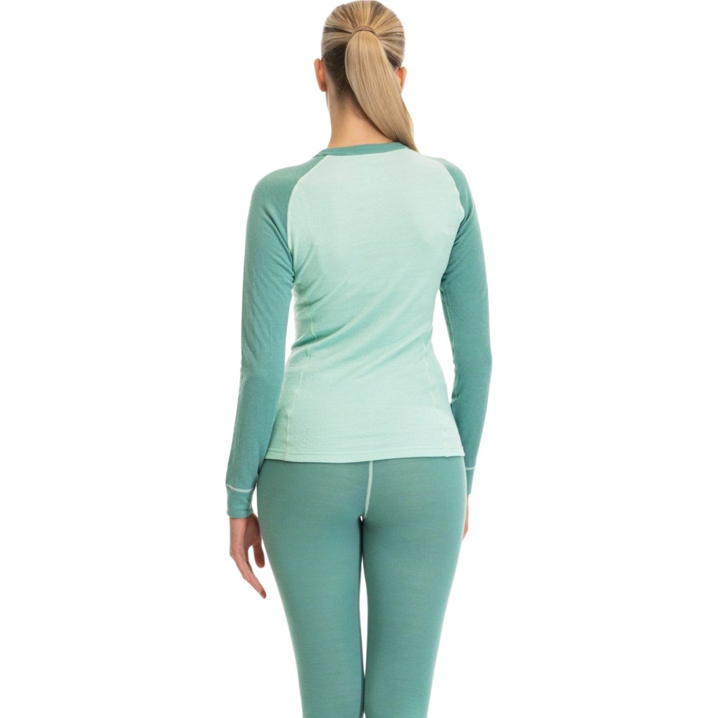 Bergans Inner:Dual Merino Long Sleeve Women - mint crush/dark mint crush