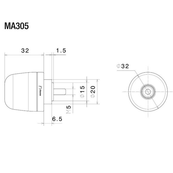 Rizoma handlebar ends for stock handlebars - BlackRef: rz0972 / ma305b