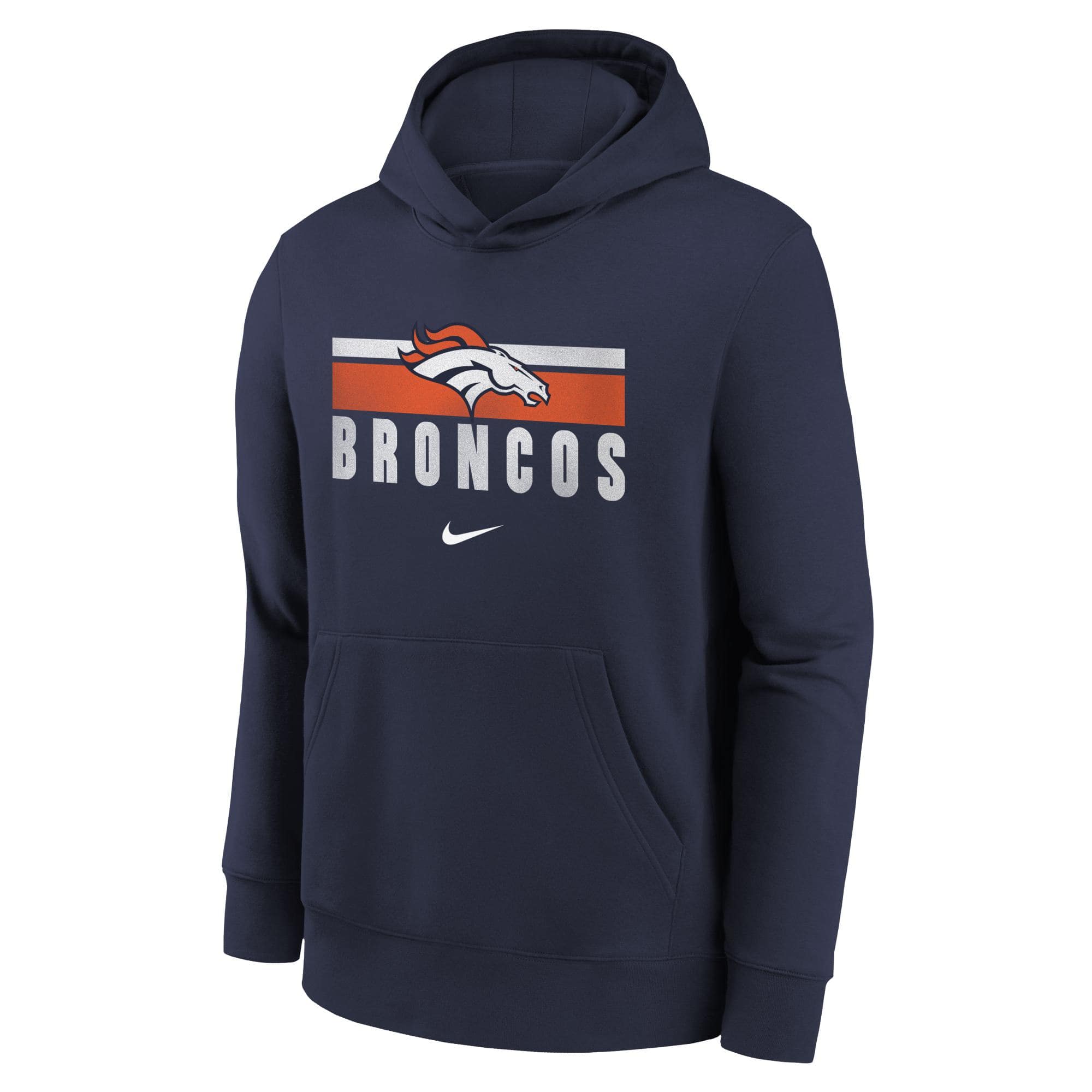 Denver Broncos NFL Team Stripes Nike Club Hoodie (YOUTH)