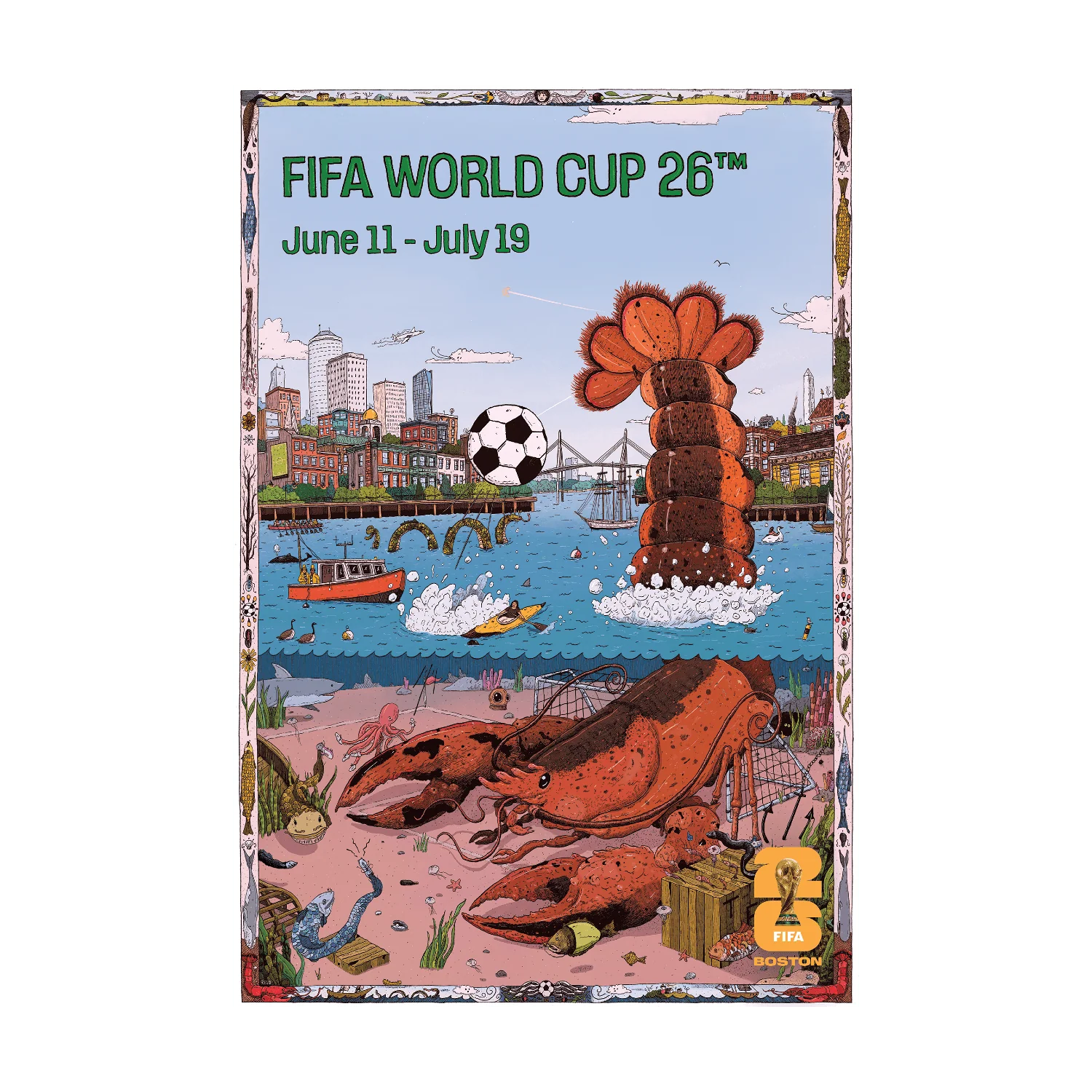 2026 Soccer Fan Collection Boston Host City Poster