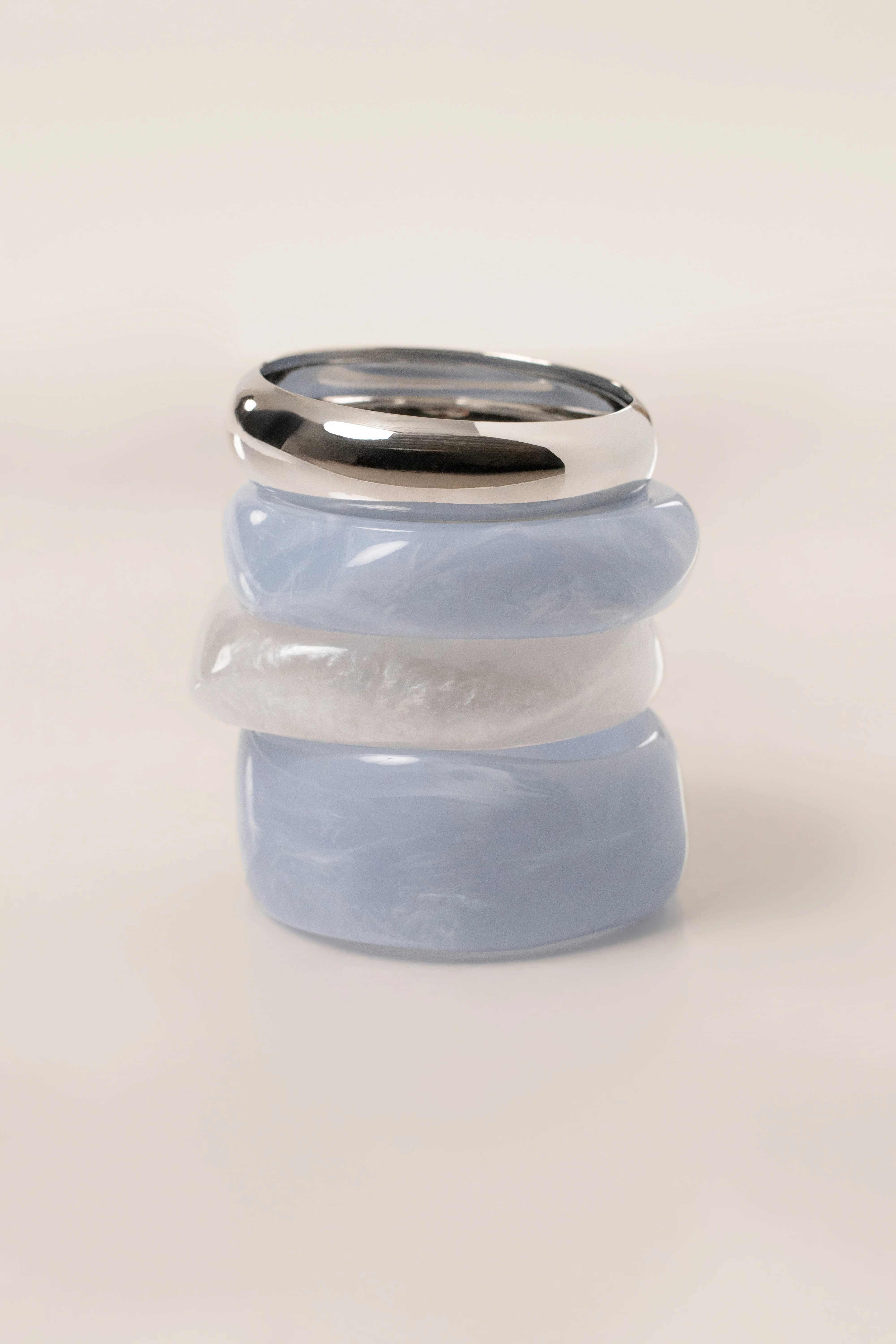 Blue Marbled Resin Bangle Set