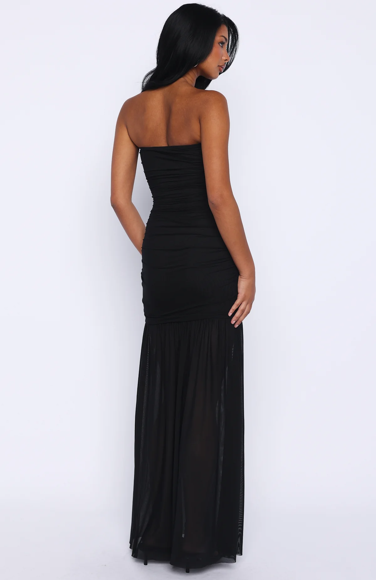 Stop The Show Strapless Maxi Dress Black