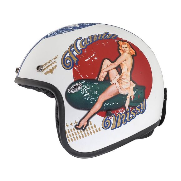 Stepcic Pinup 8 BM Premier jet helmet - WhiteRef: PE0443