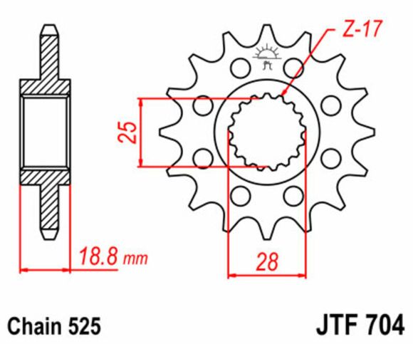 JT. Standard steel 704 - 525Ref: Jtc01430A / 1077457003
