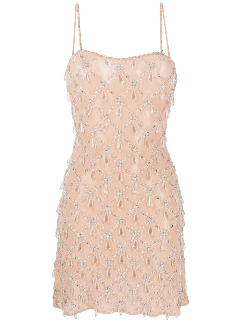Arabella Hand Beaded Crystal Dress Multi Colour in Stock