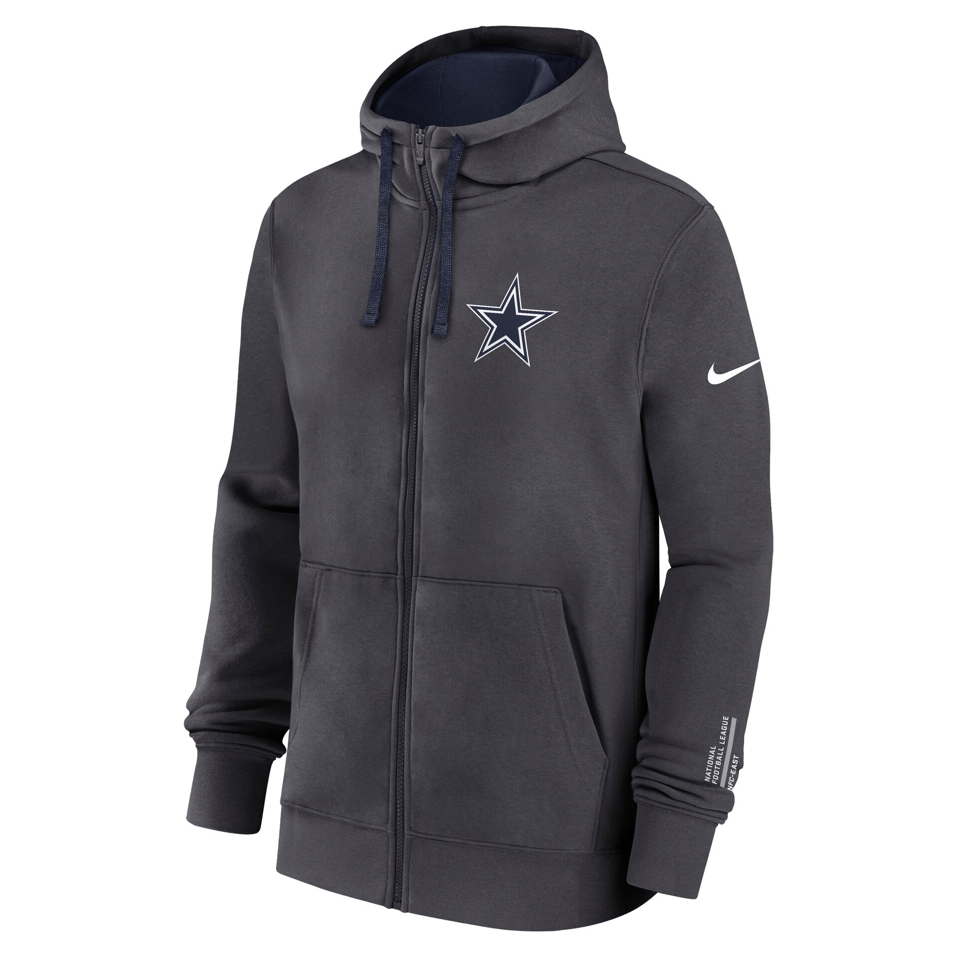 Dallas Cowboys Playbook NFL Full-Zip Fleece Hoodie Anthracite