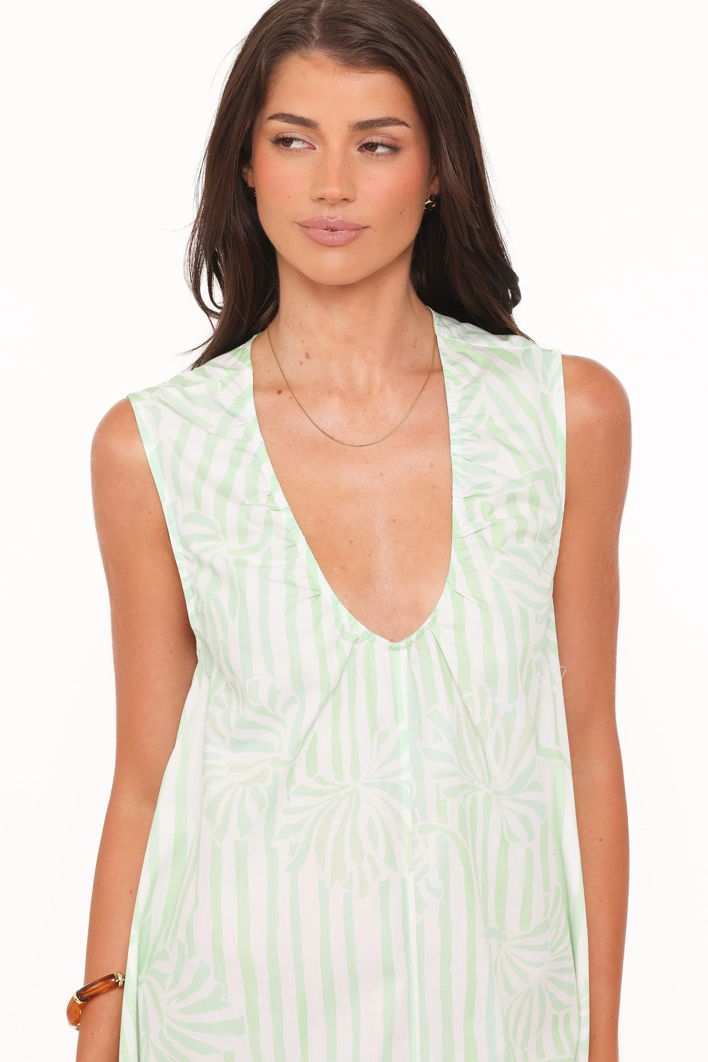 Laurita Maxi Dress - Jade Painted Stripe
