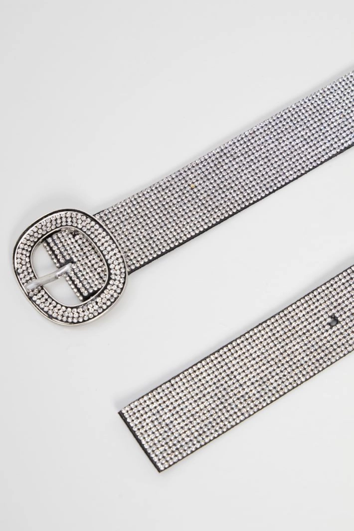 Belt with micro rhinestones - SILVER