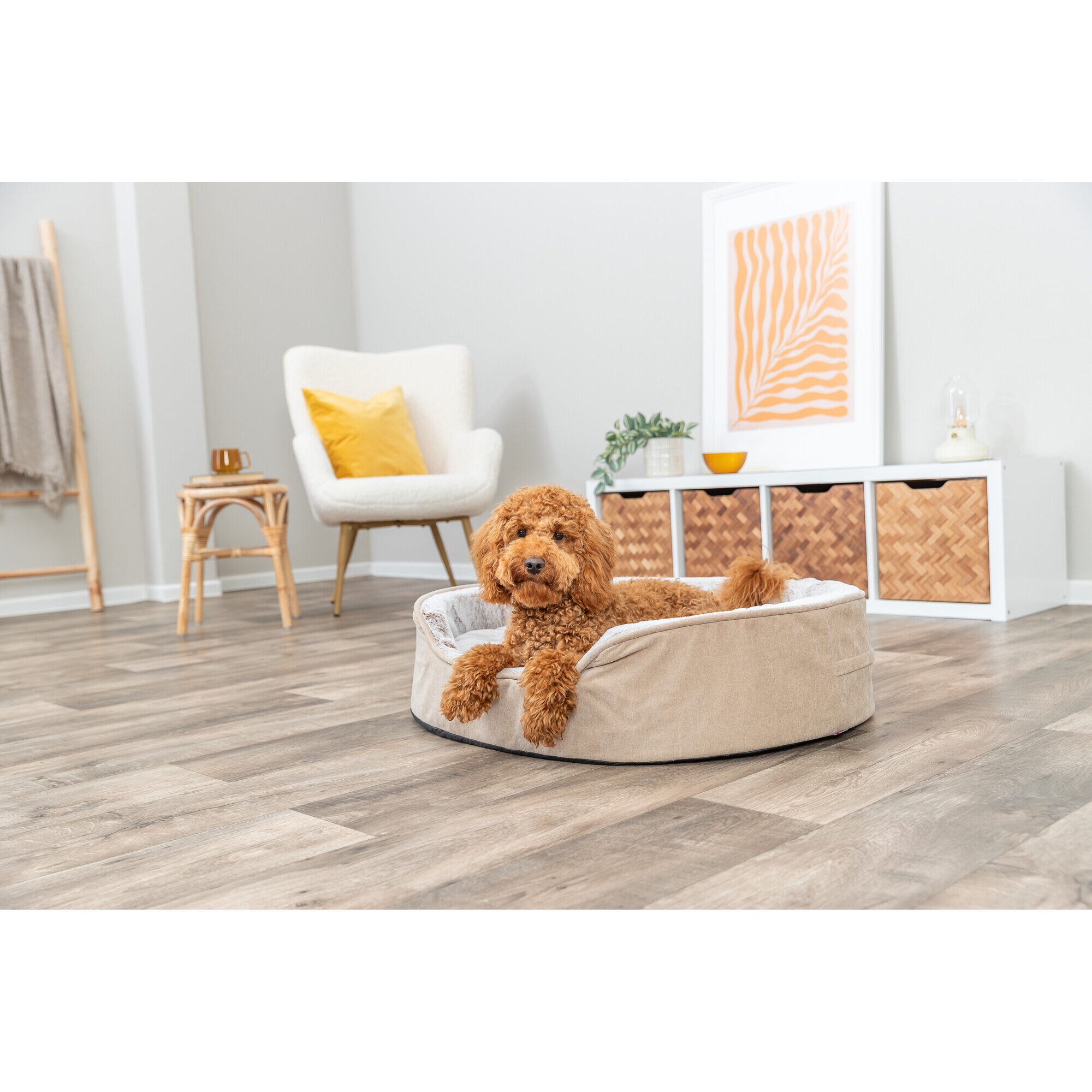 Trixie Vital Lino Soft Oval Bed - Gray - 60 x 45 cm