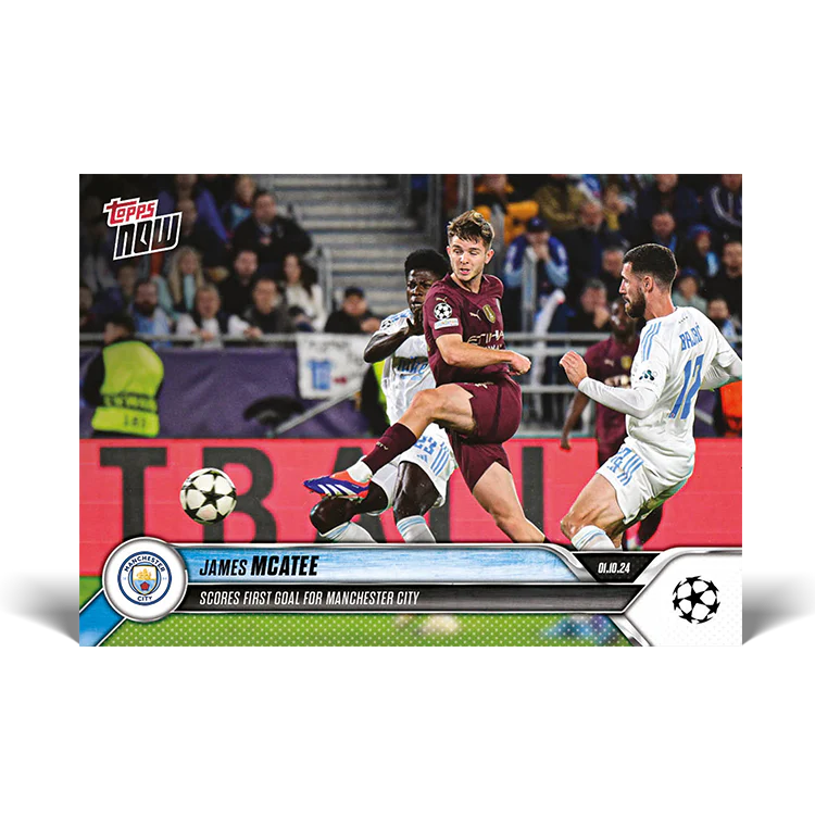 James McAtee - Scores first goal for Manchester City - 24/25 UCC Topps NOW® Card 19