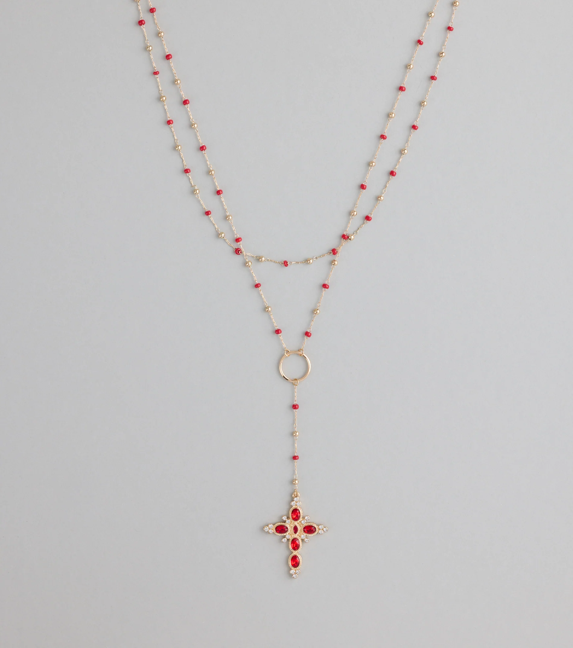 Bless Your Drama Layered Cross Necklace