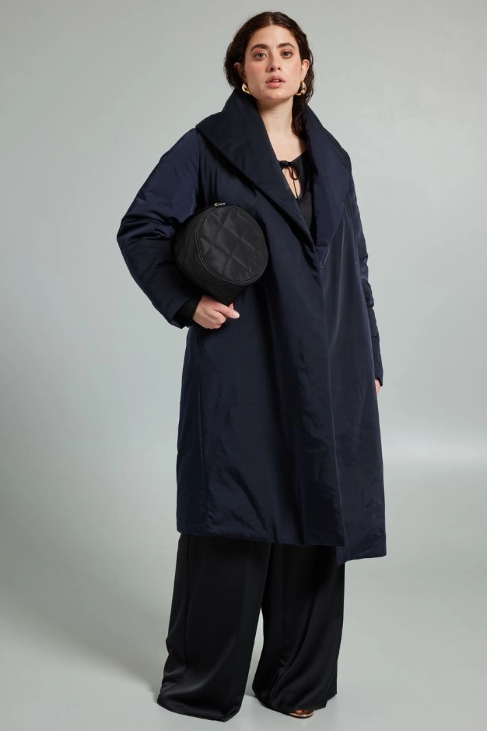 Padded coat with shawl collar - NIGHT BLUE