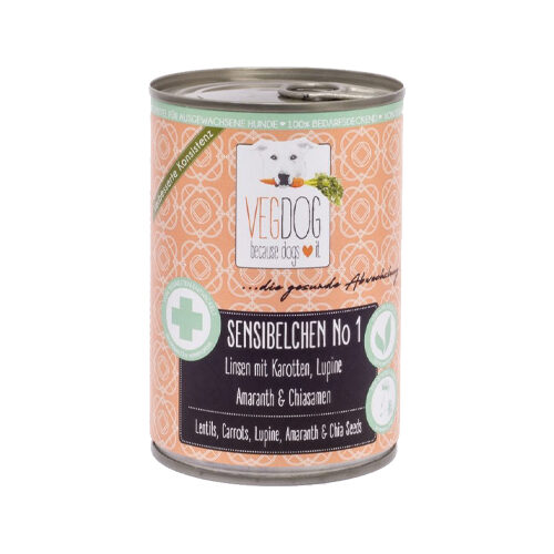 Vegdog Sensibelchen No1 Dog food - Canned 6 x 800 g