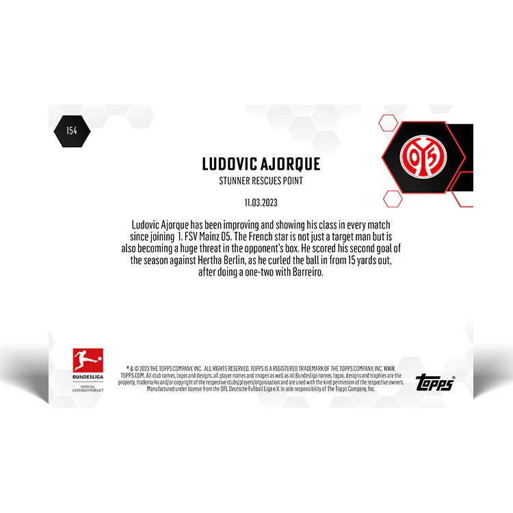 Topps UK - Stunner rescues point - Bundesliga TOPPS NOW® Card #154