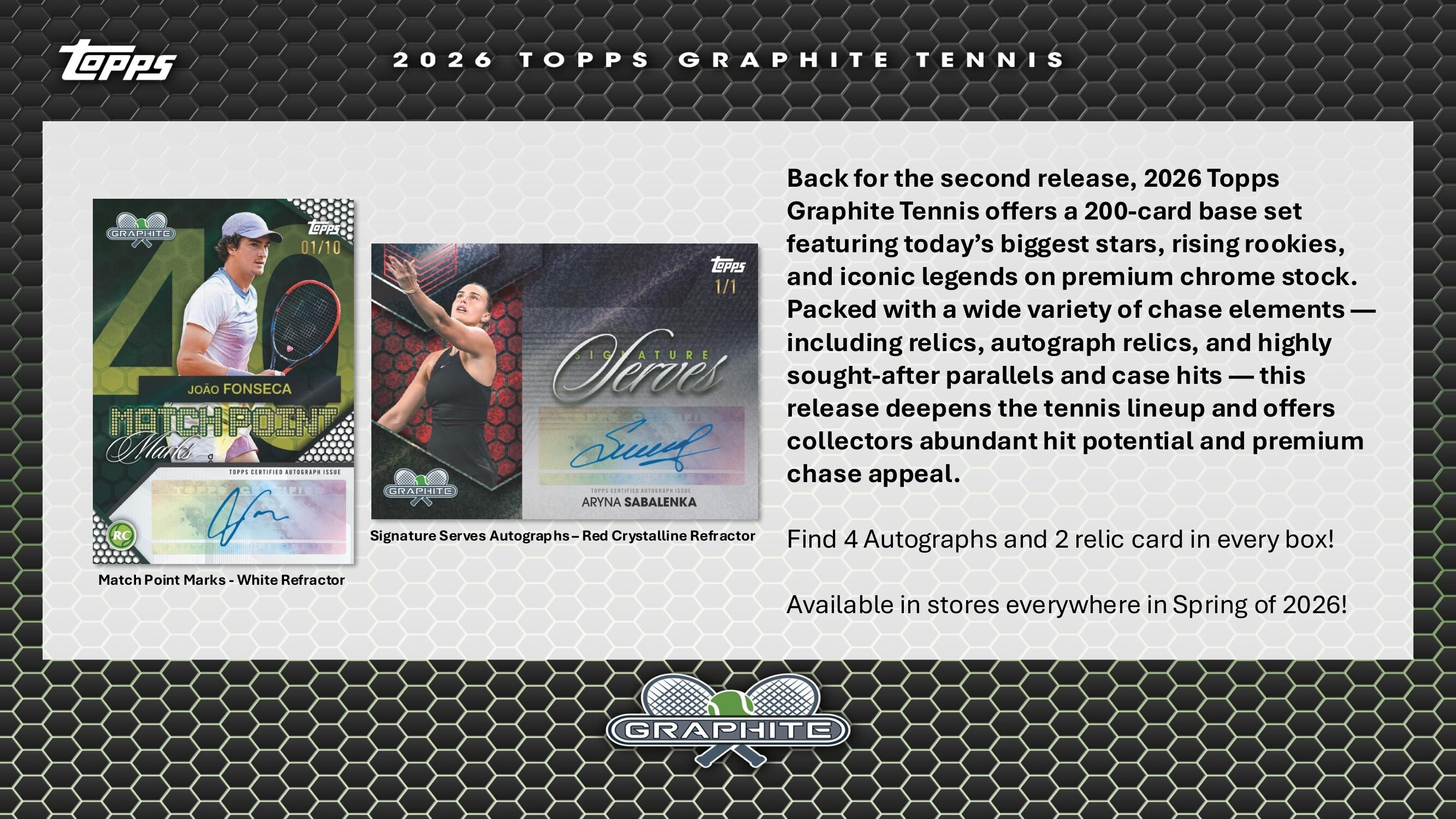 2026 Topps Graphite Tennis Hobby Box