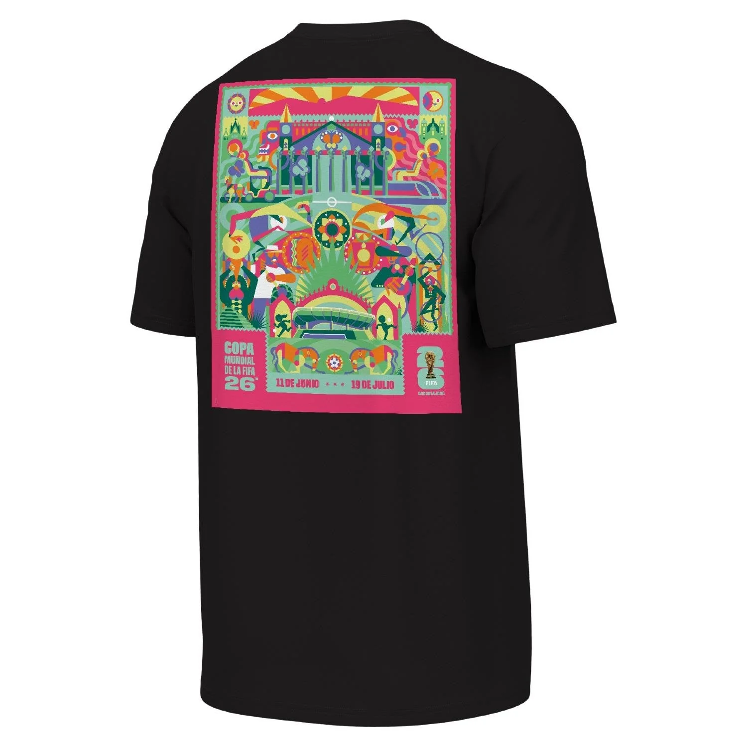 2026 Soccer Fan Collection Guadalajara Poster Black T-Shirt - Unisex