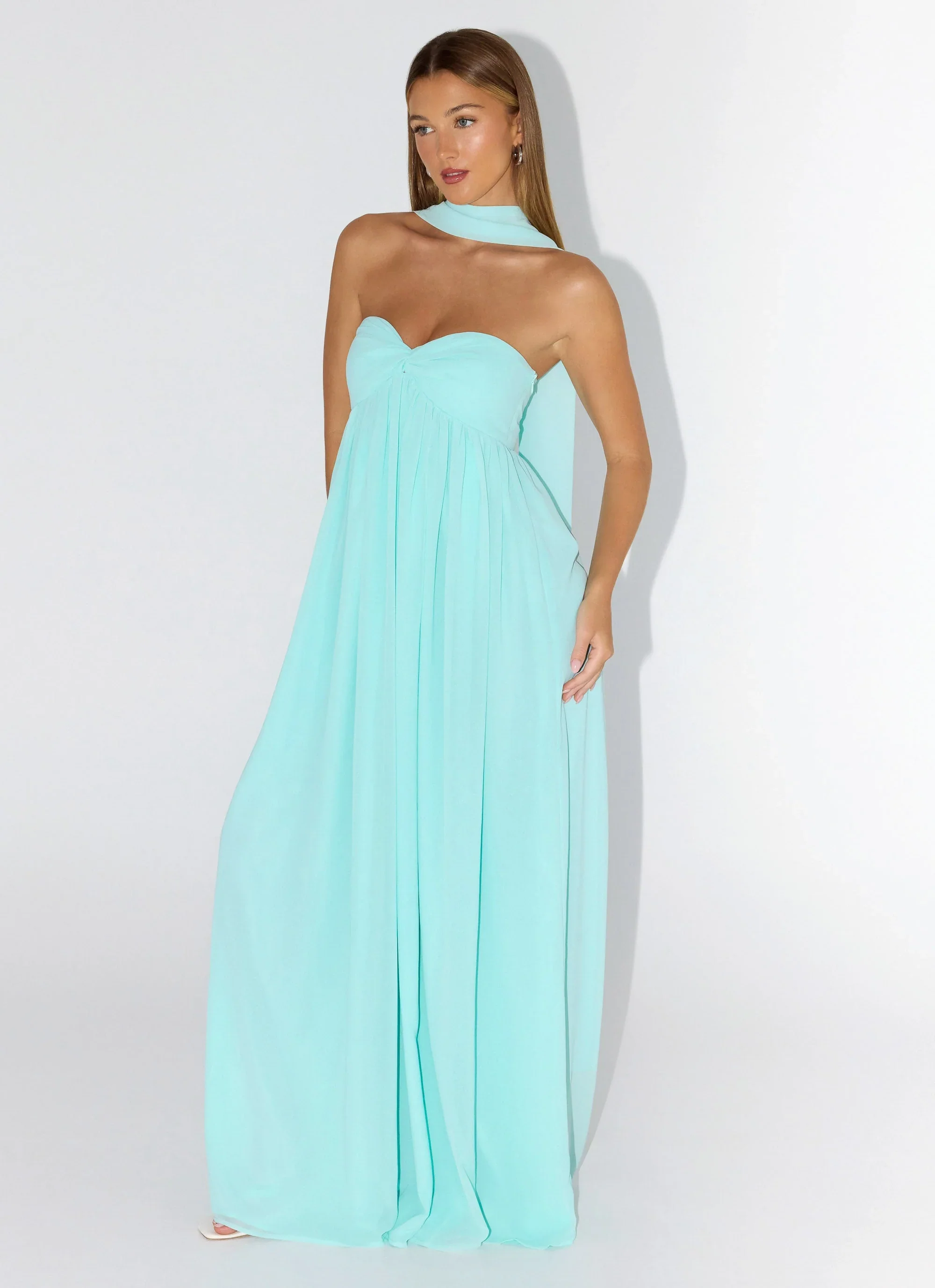 Celestino Scarf Maxi Dress - Aqua