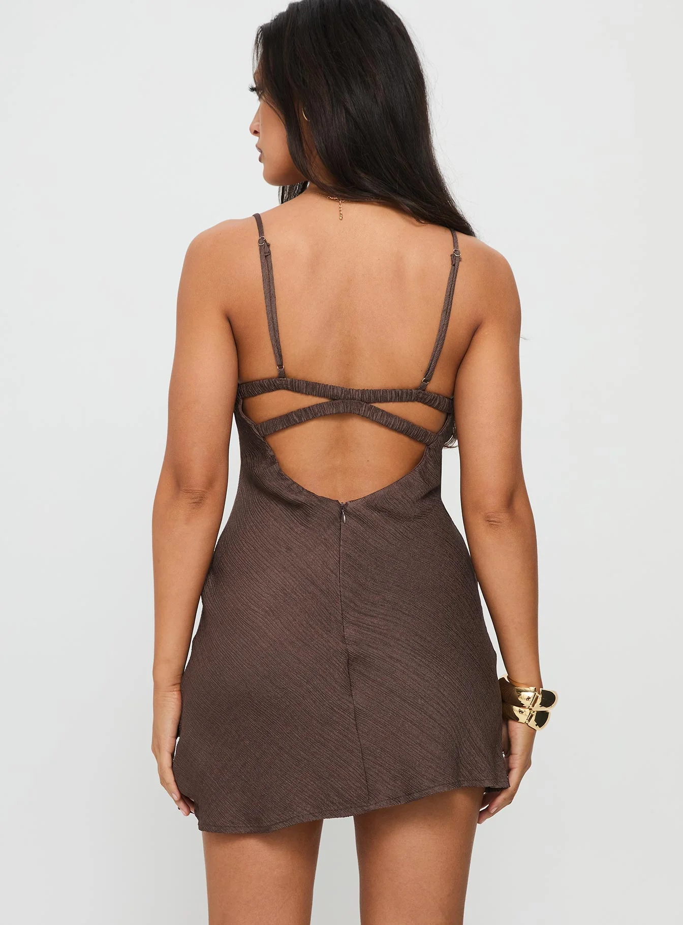 Makaia Balconette Mini Dress Brown