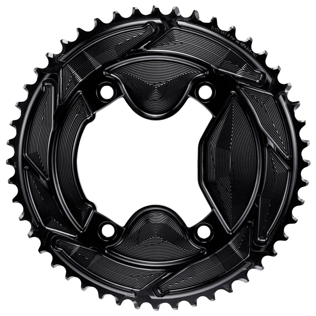 Alugear AERO Chainring - Gravel | 4x BCD 110 (Shimano GRX / outside) | 2x 11/12s - round | black