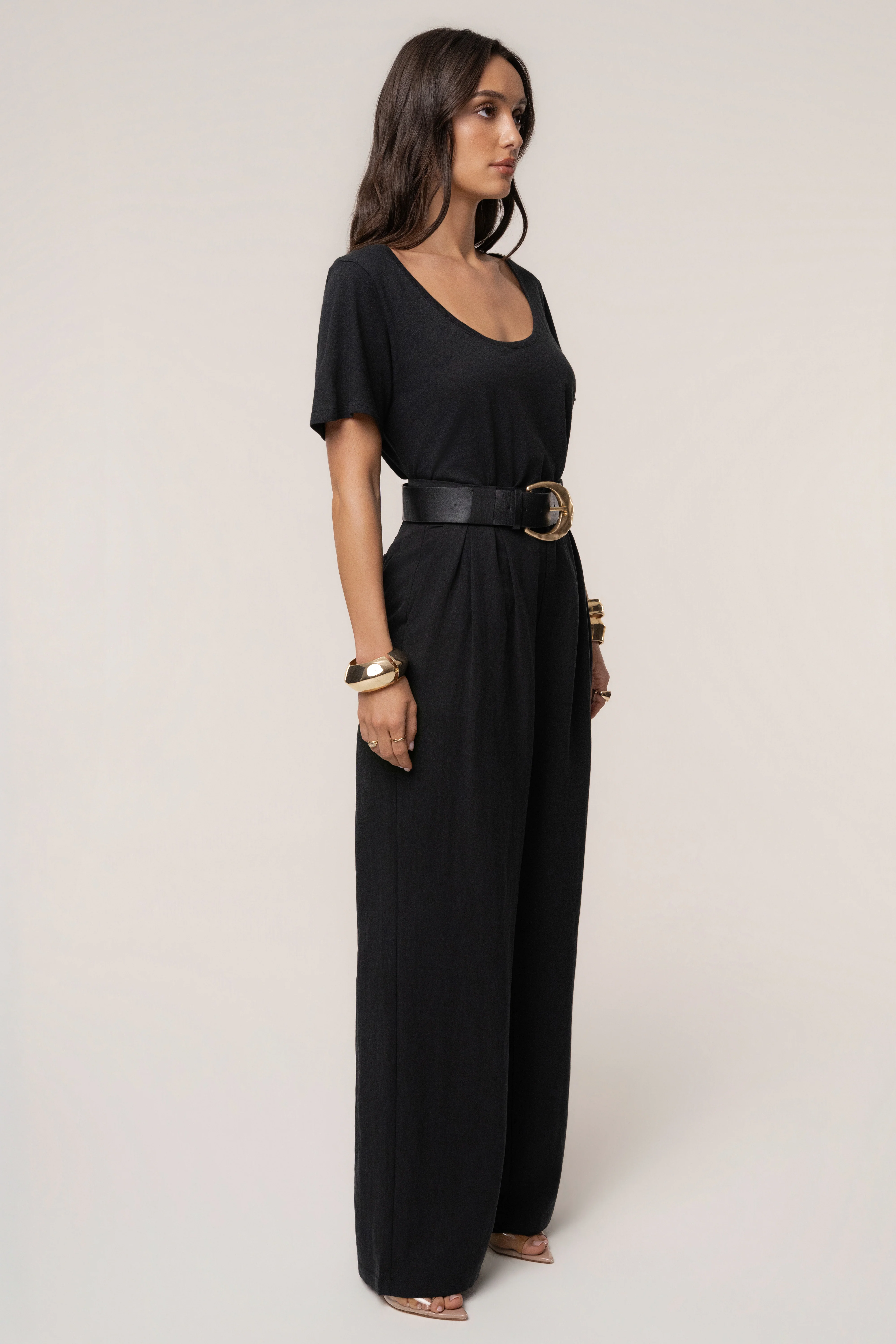 Black At Ease Scoop Top
