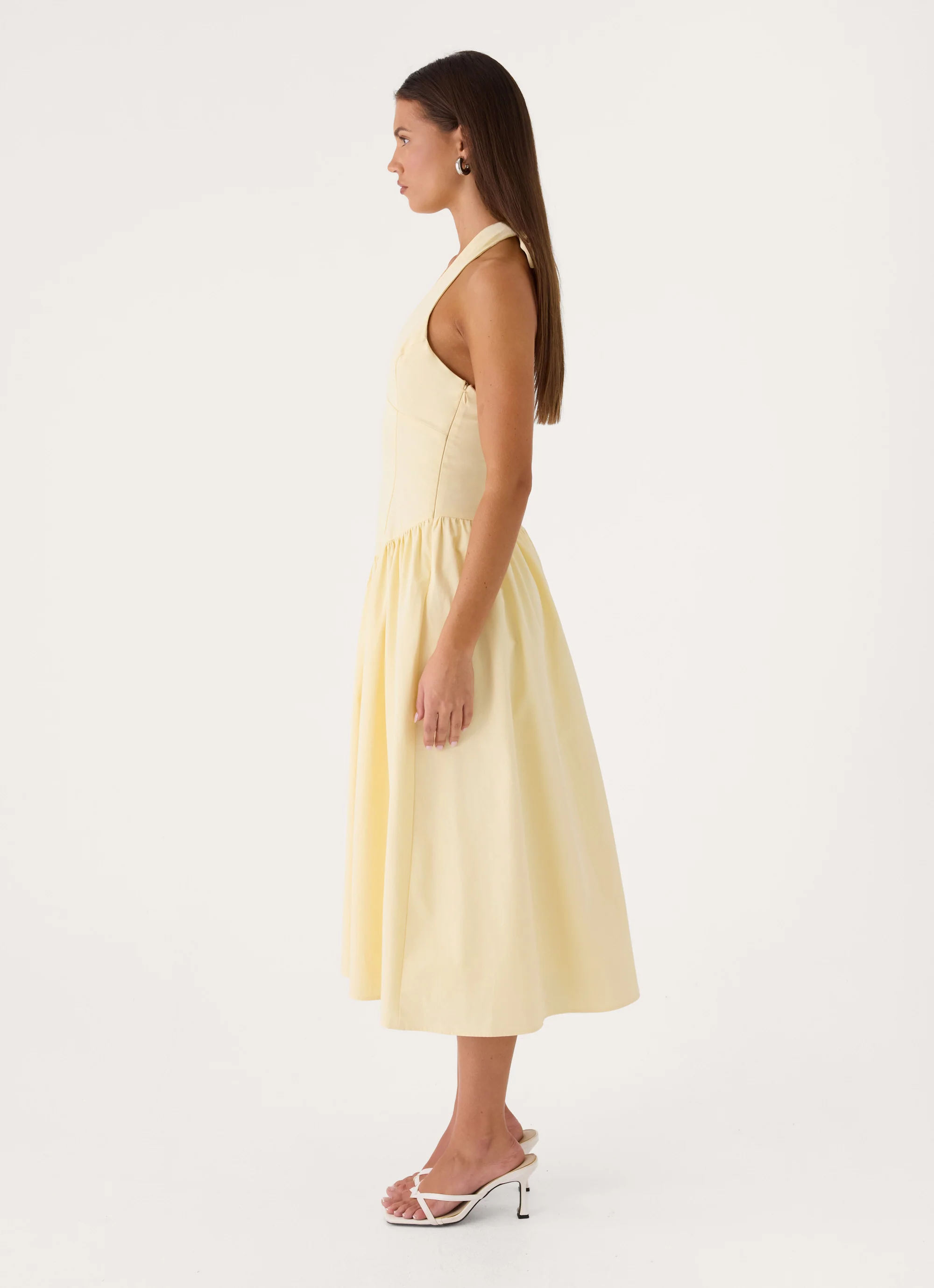 Monique Halter Midi Dress - Yellow