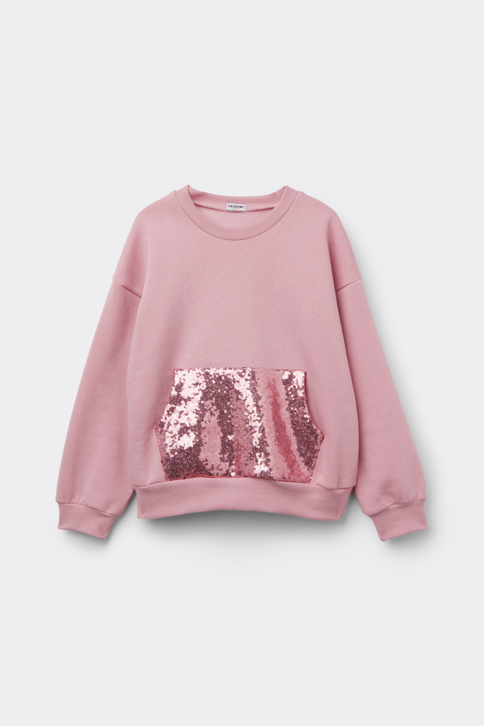 Girls’ Thick Sweatshirt with Sequin Pocket