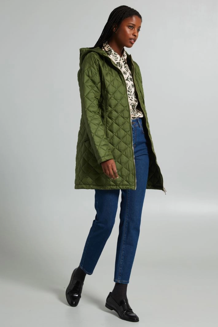 Quilted padded zip jacket - KHAKI GREEN