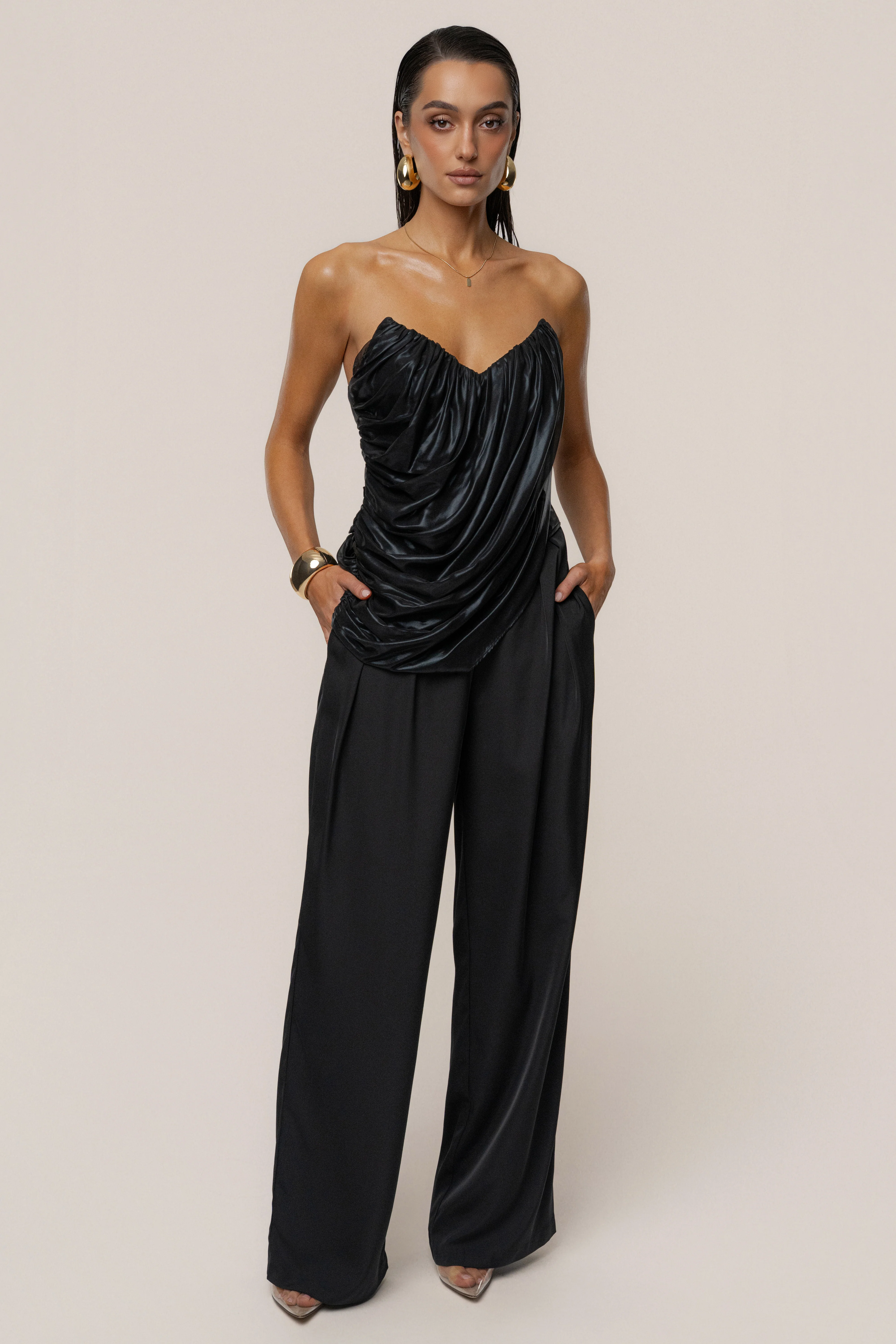 Black Soirée Metallic Top