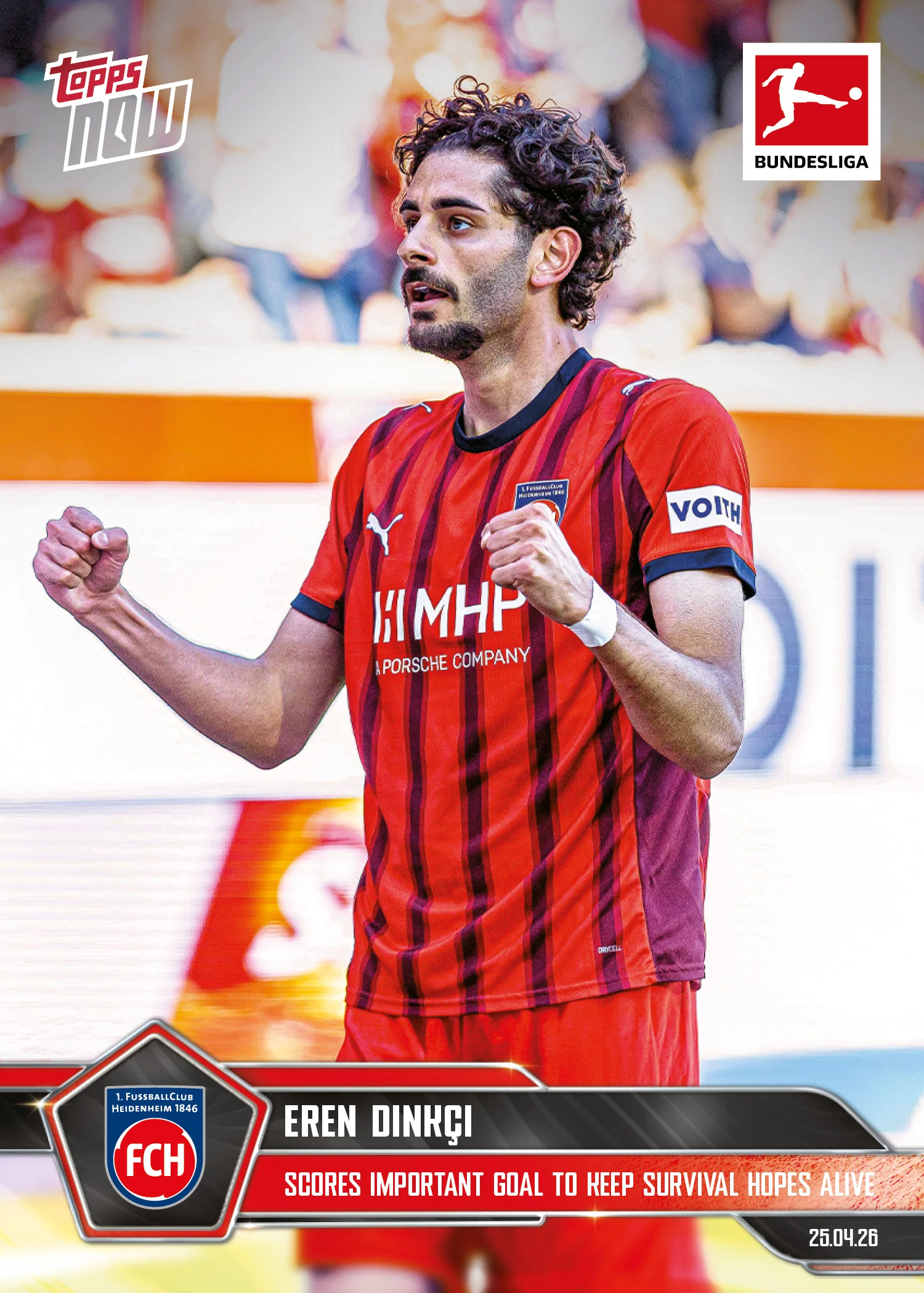 Eren Dinkçi - 2025-26 Bundesliga Topps NOW® - Card 179 - PR: 82