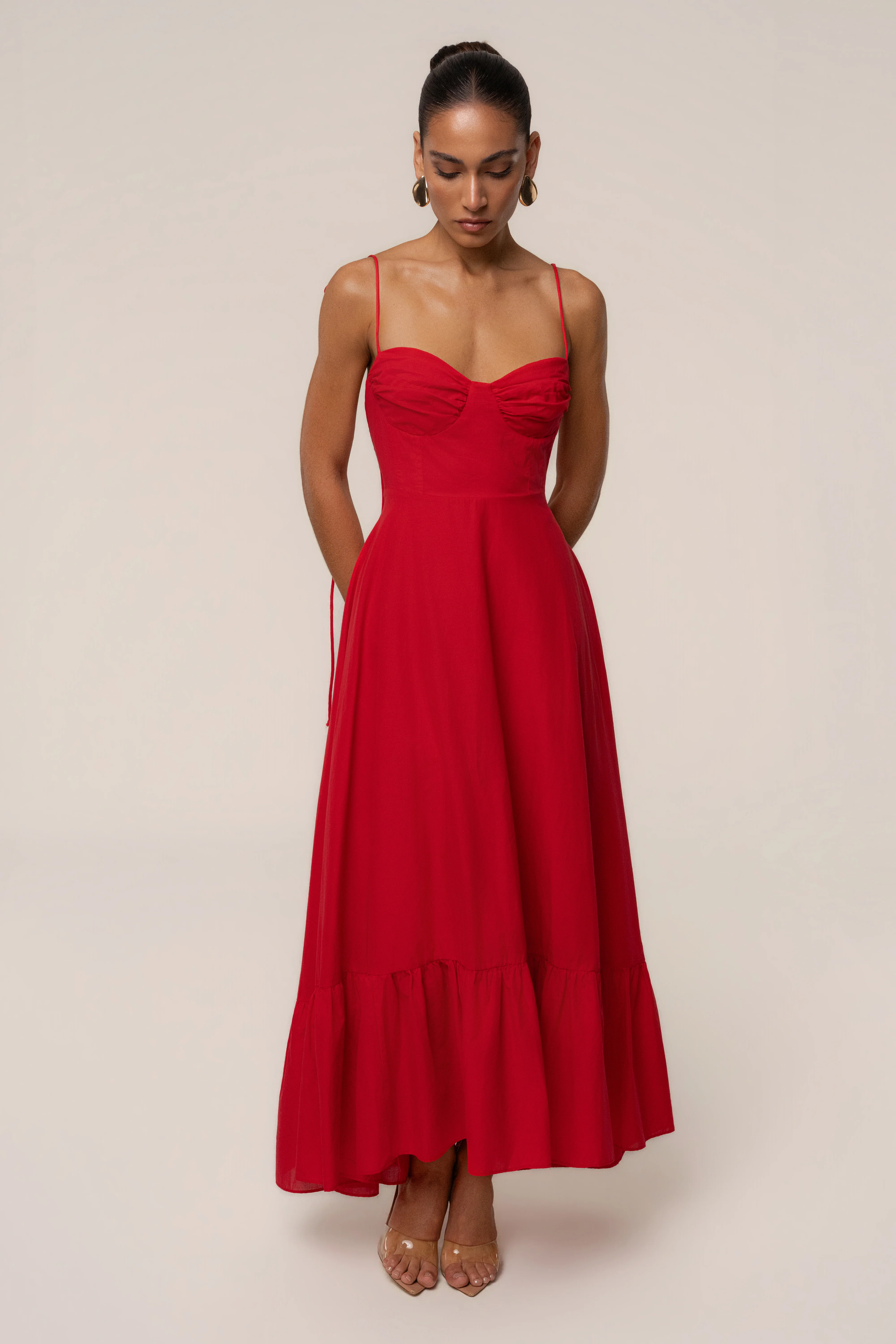 Red Romantic Flow Maxi Dress