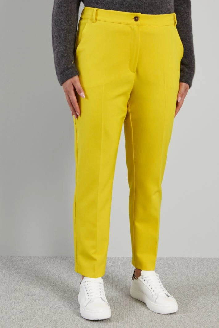 Trousers with welt pockets - YELLOW