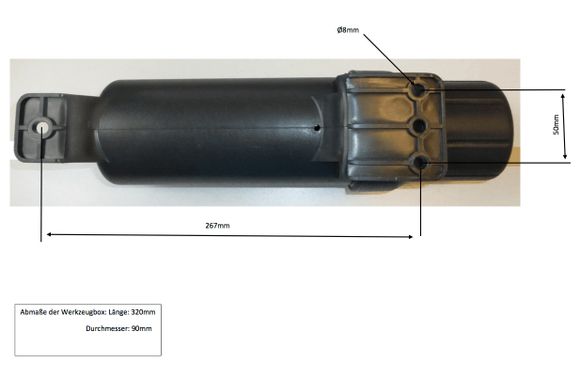 Boite à outils Hepco & Becker Pour support de valise latérales - noirBMW 1250 R 1250 GS ABS (0J91) - 2019 - 2023Ref : HBE02447A / 7416514 00 01
