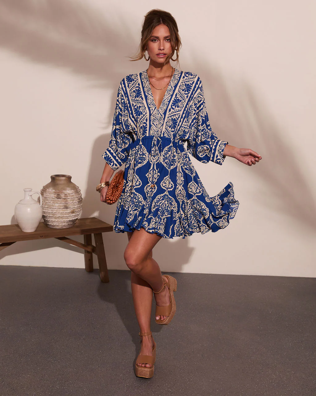 Riviera Radiant Abstract Print Mini Dress