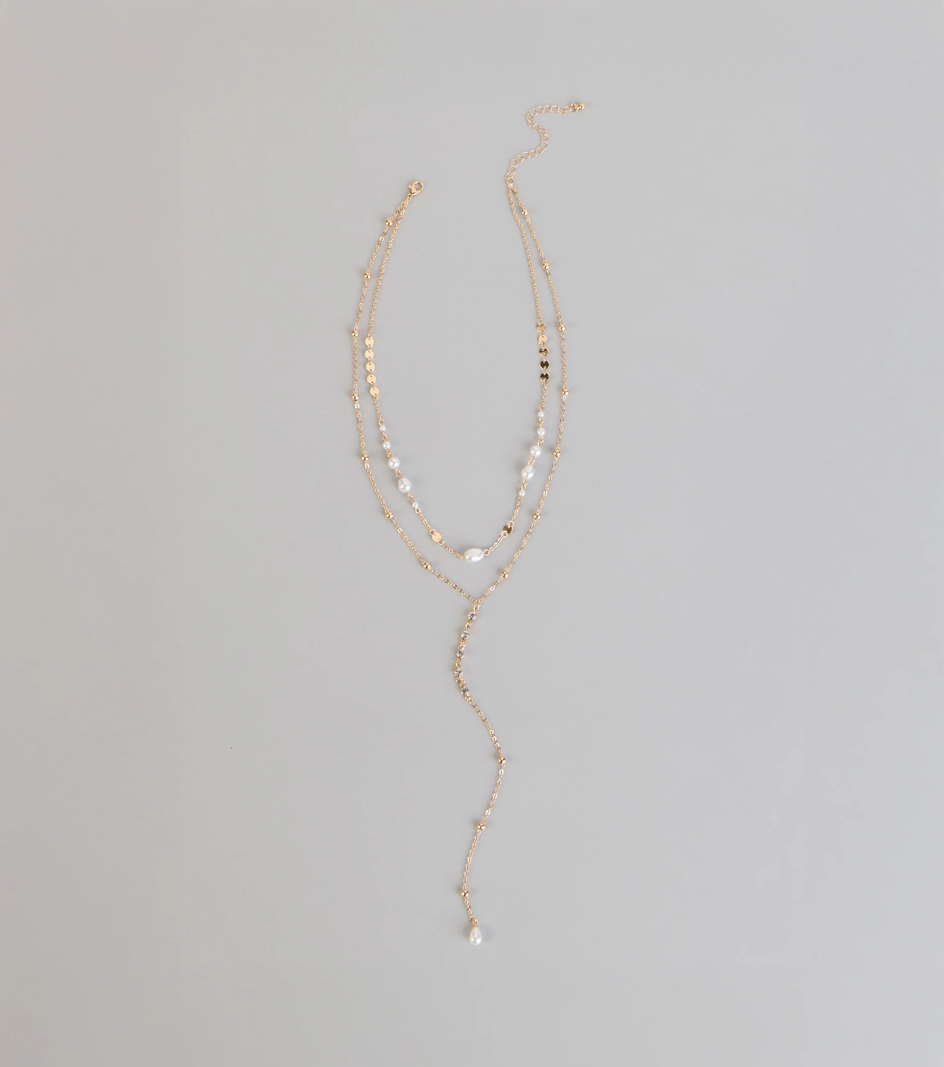 Effortlessly Elevated Pearl Beaded Lariat Necklace