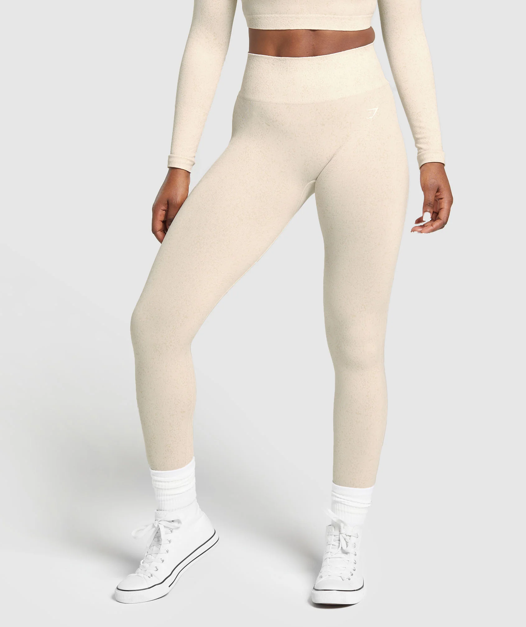 Adapt Fleck Seamless Leggings Coconut White