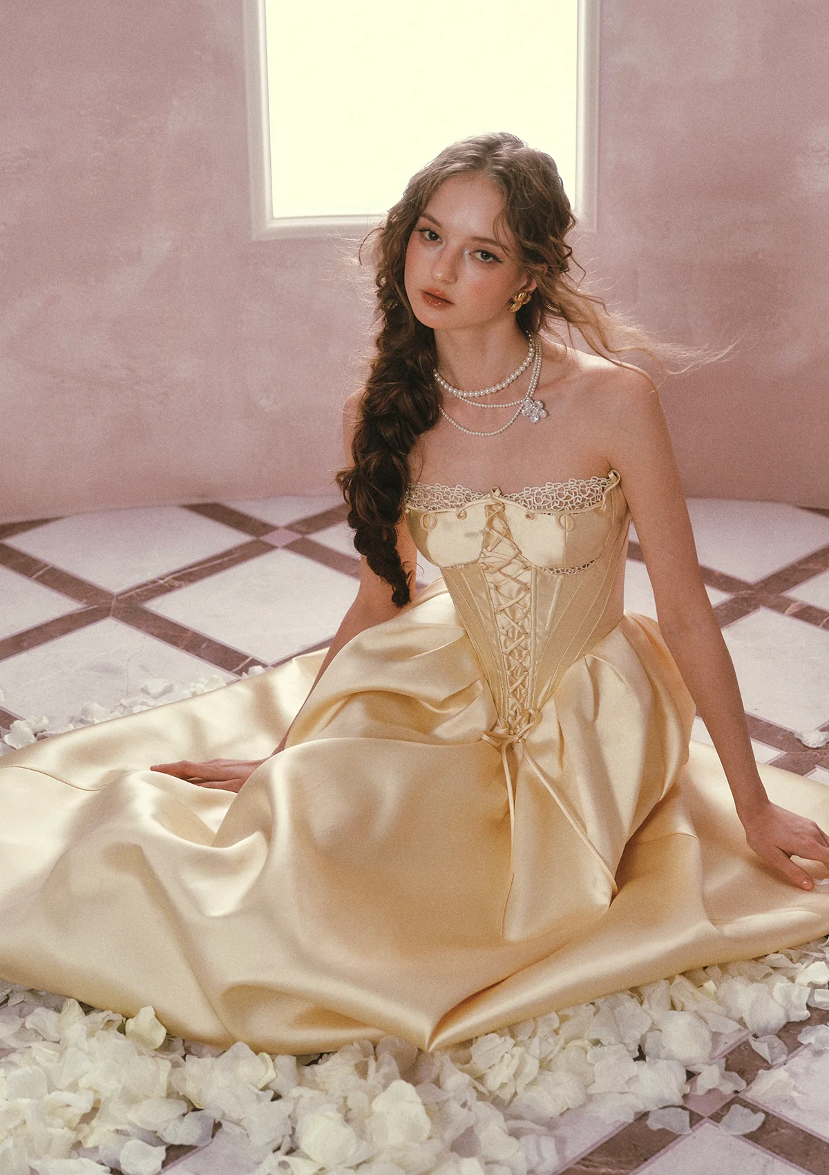 Belle's Gilded Corset Dress