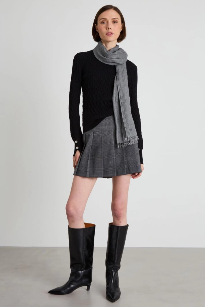 Viscose and cashmere shawl - GREY