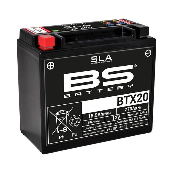 Batterie BS Battery SLA YTX20-BS/BTX20 ferme Type Acide Sans entretien/prête à l'emploiRef : BTX20SLA / 1080673