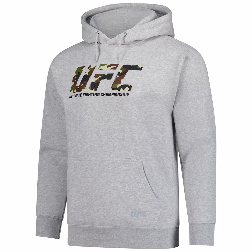 Men's Heather Gray UFC Camo Logo Hoodie