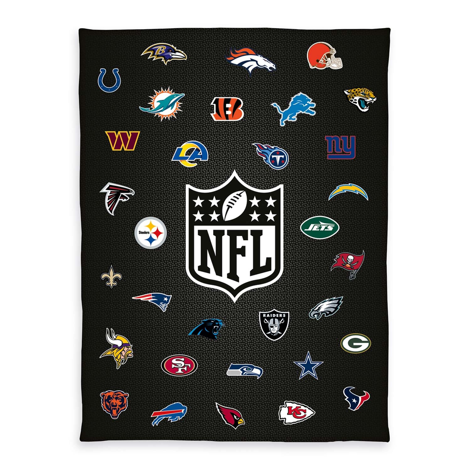 NFL All Teams Wellsoft Throw Blanket Black
