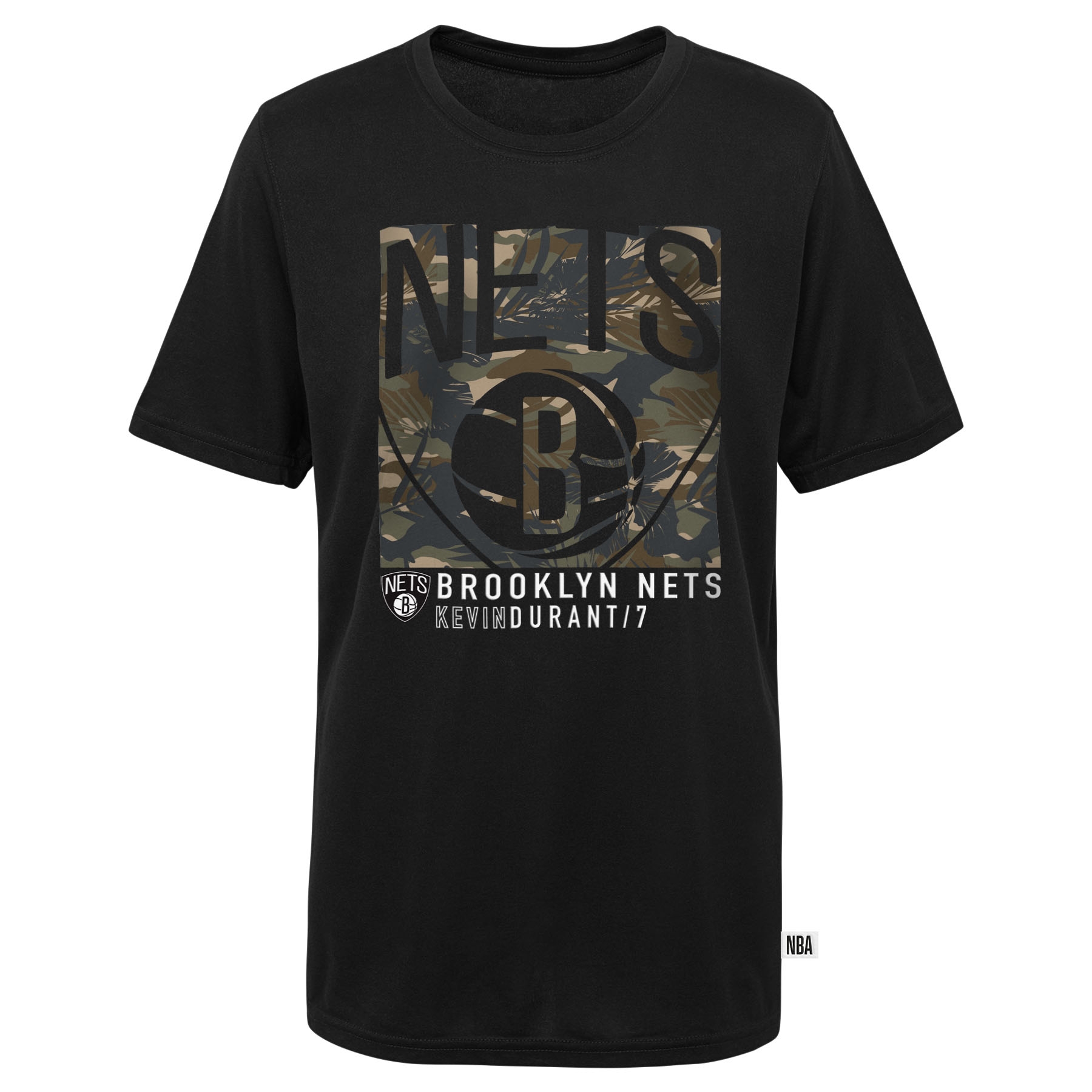 Kevin Durant Brooklyn Nets Camo Logo NBA T-Shirt Black