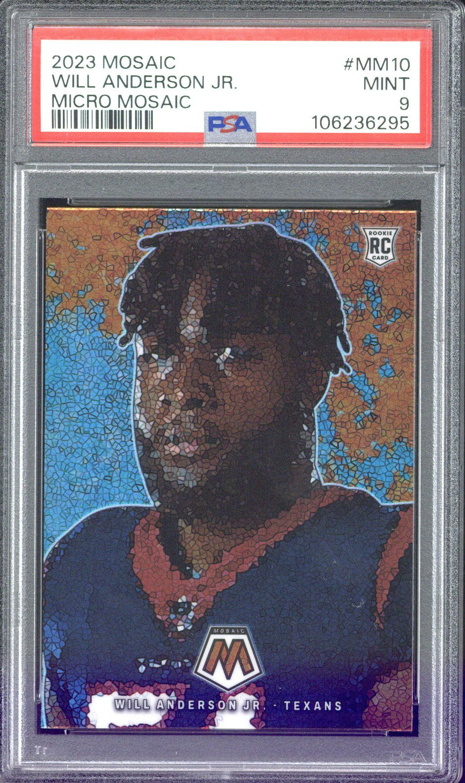 2023 Panini Mosaic Will Anderson Jr. RC Micro Mosaic #MM10 PSA 9
