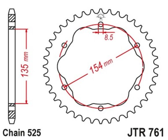 Couronne JT. acier standard 761 - 525 - acier standard 752 - 525 - Nécessite un porte couronneRef : JTC00139A / 1075107002