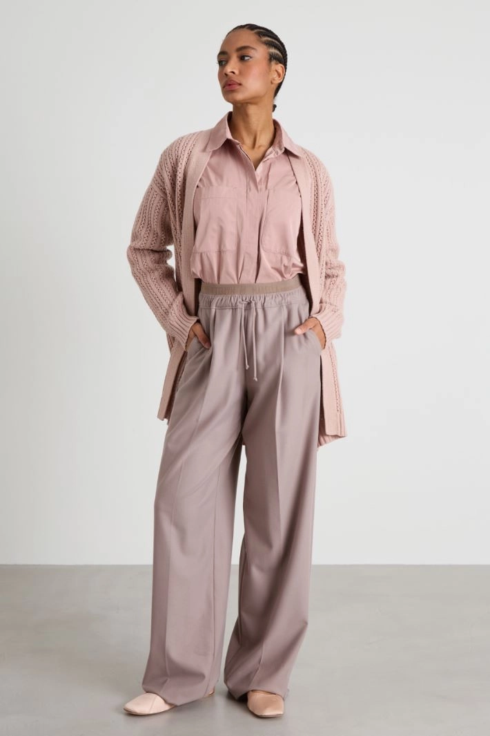 Wool and cashmere cardigan - POWDER PINK
