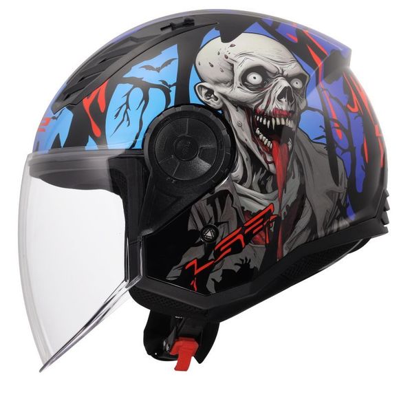 Casque jet LS2 OF616 - AIRFLOW II - ZOMBIE II - Noir / RougeRef : LS1287