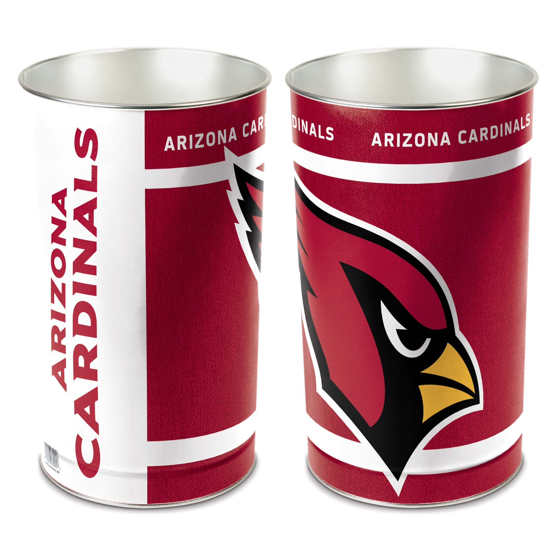 Arizona Cardinals Metal NFL Wastebasket