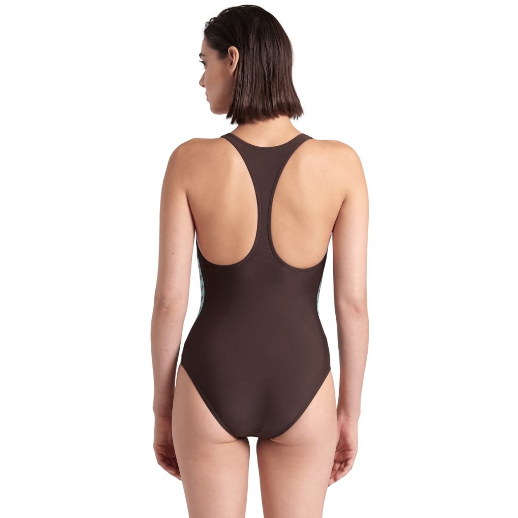 arena Feel Icons Solid Racer Back Swimsuit Women - Sepia/Water